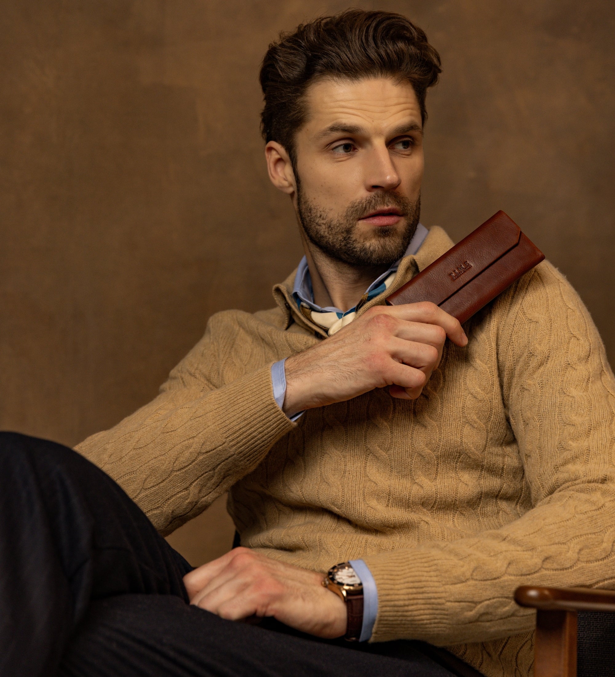 Portaocchiali pieghevole in pelle - The Riddle of the Sands