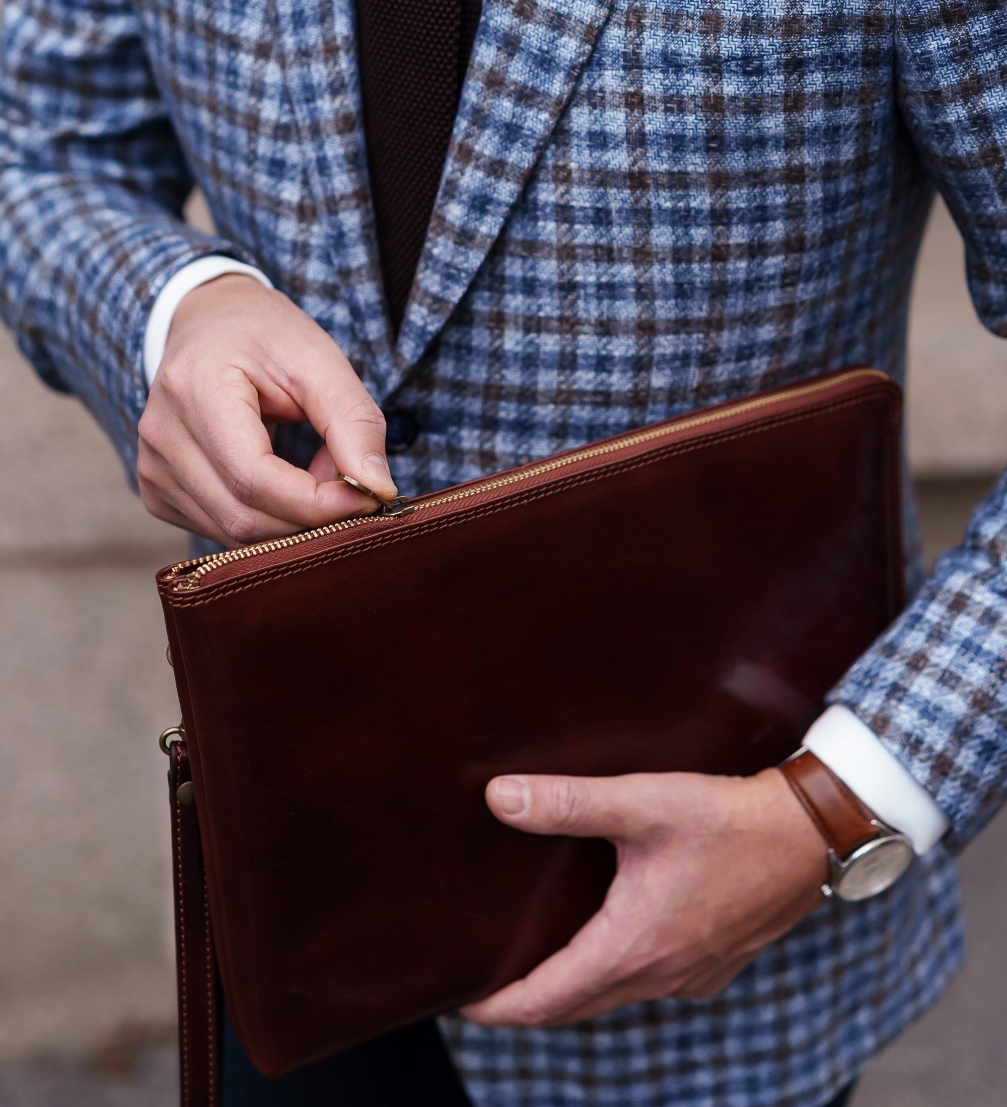 Maxi pochette in pelle uomo - The Brothers Karamazov