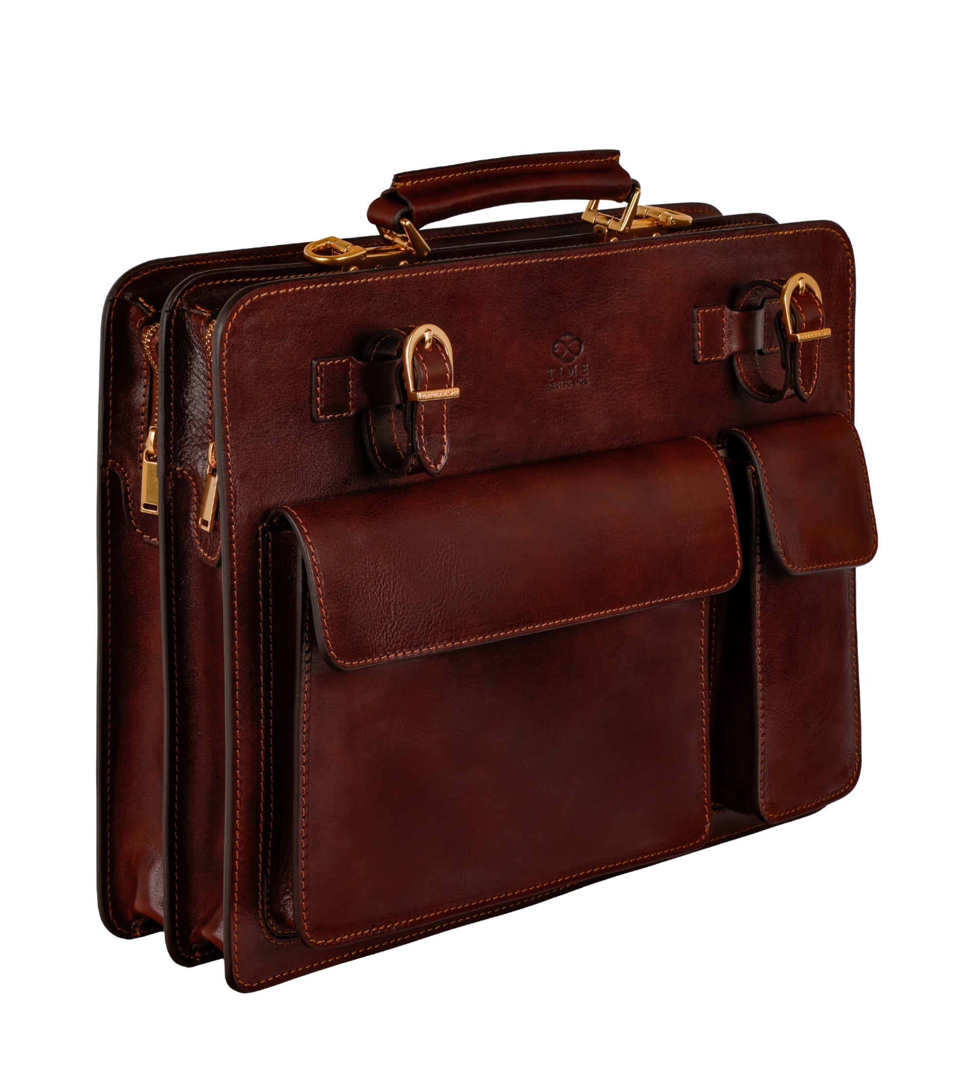 Borsa da lavoro a cartella con tracolla in pelle - The Prophet