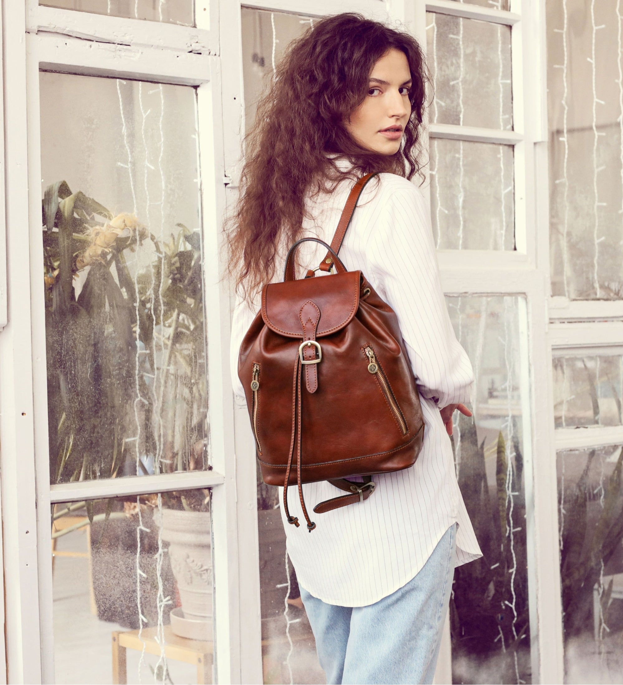 Zaino in pelle donna - White Noise
