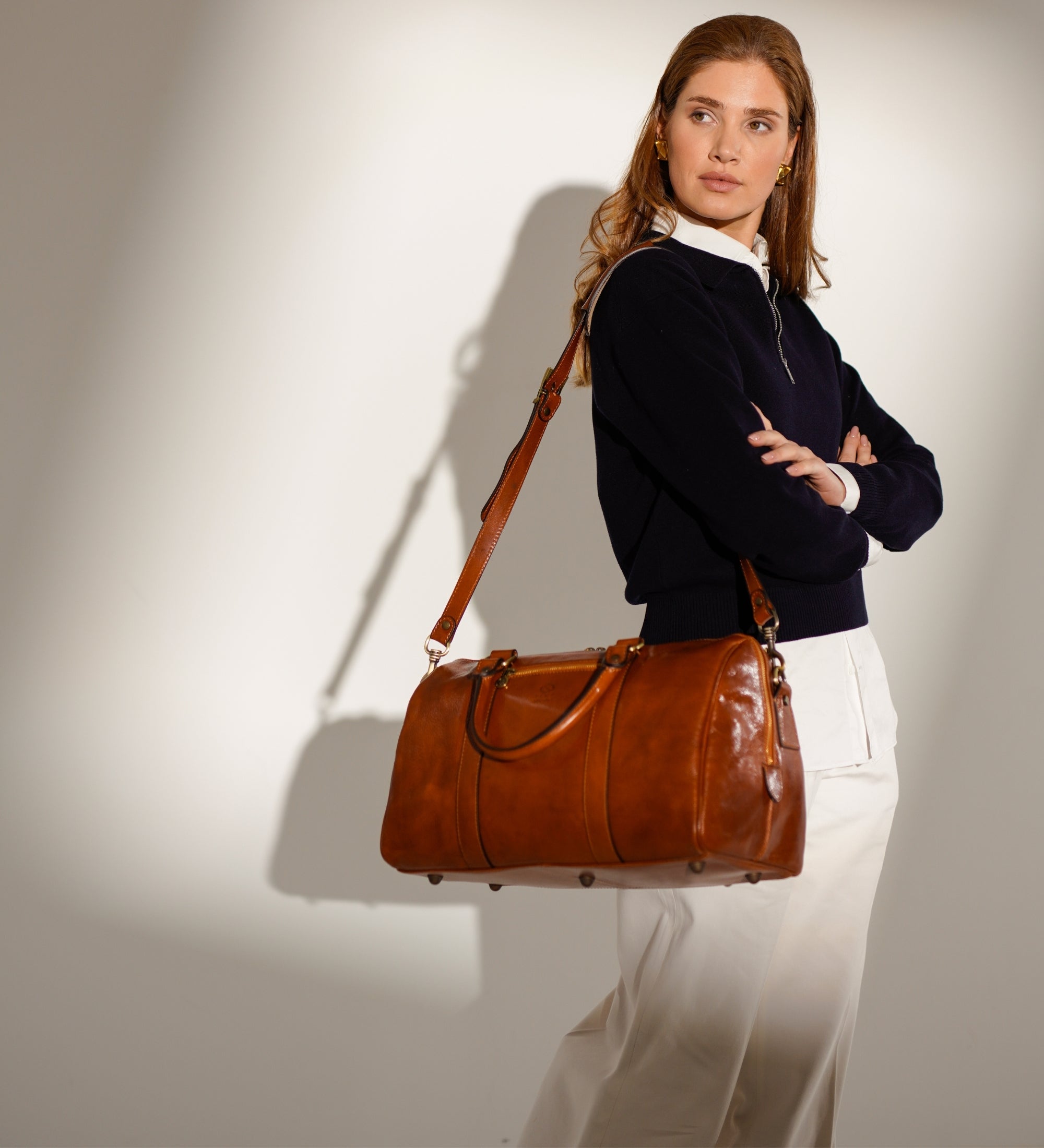 Borsone da viaggio piccolo in pelle donna - The Ambassadors