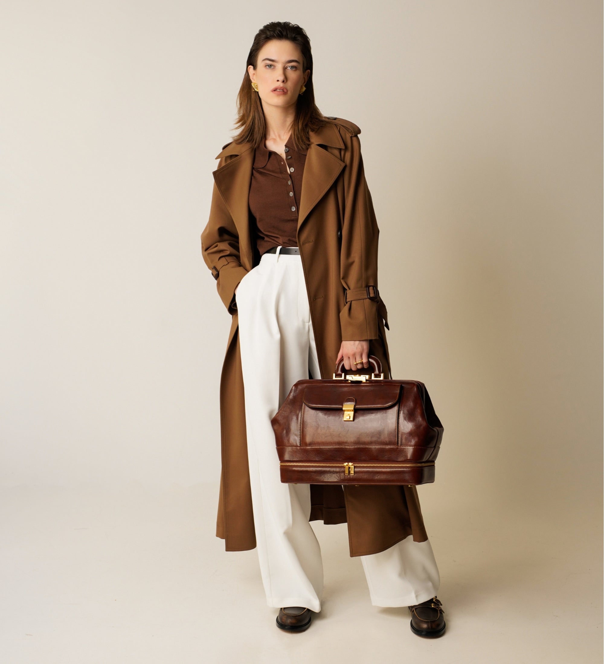 Borsa da medico grande in pelle Italiana donna - The Master and Margarita