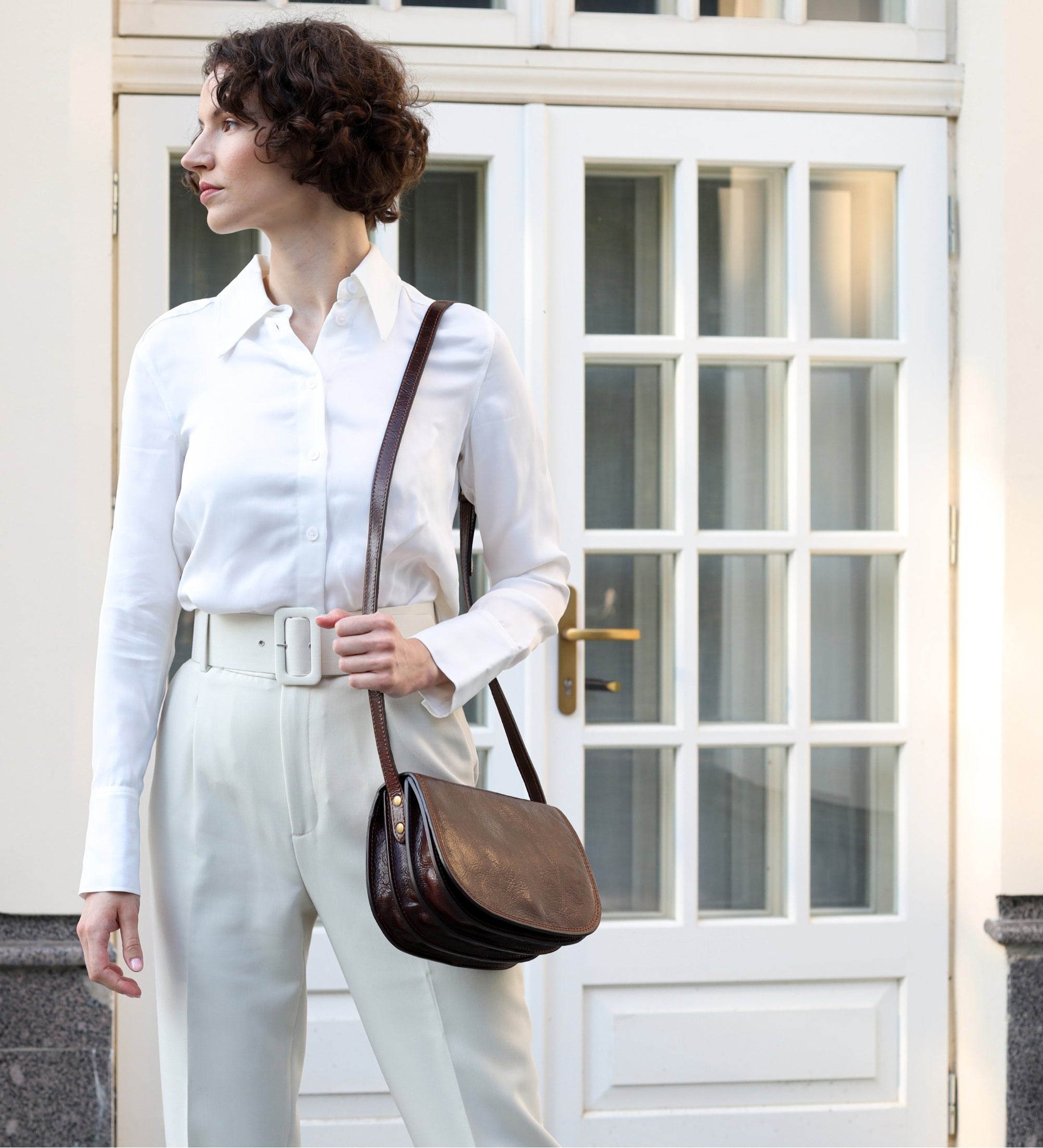 Borsa a tracolla in pelle modello saddle donna - Moonfleet