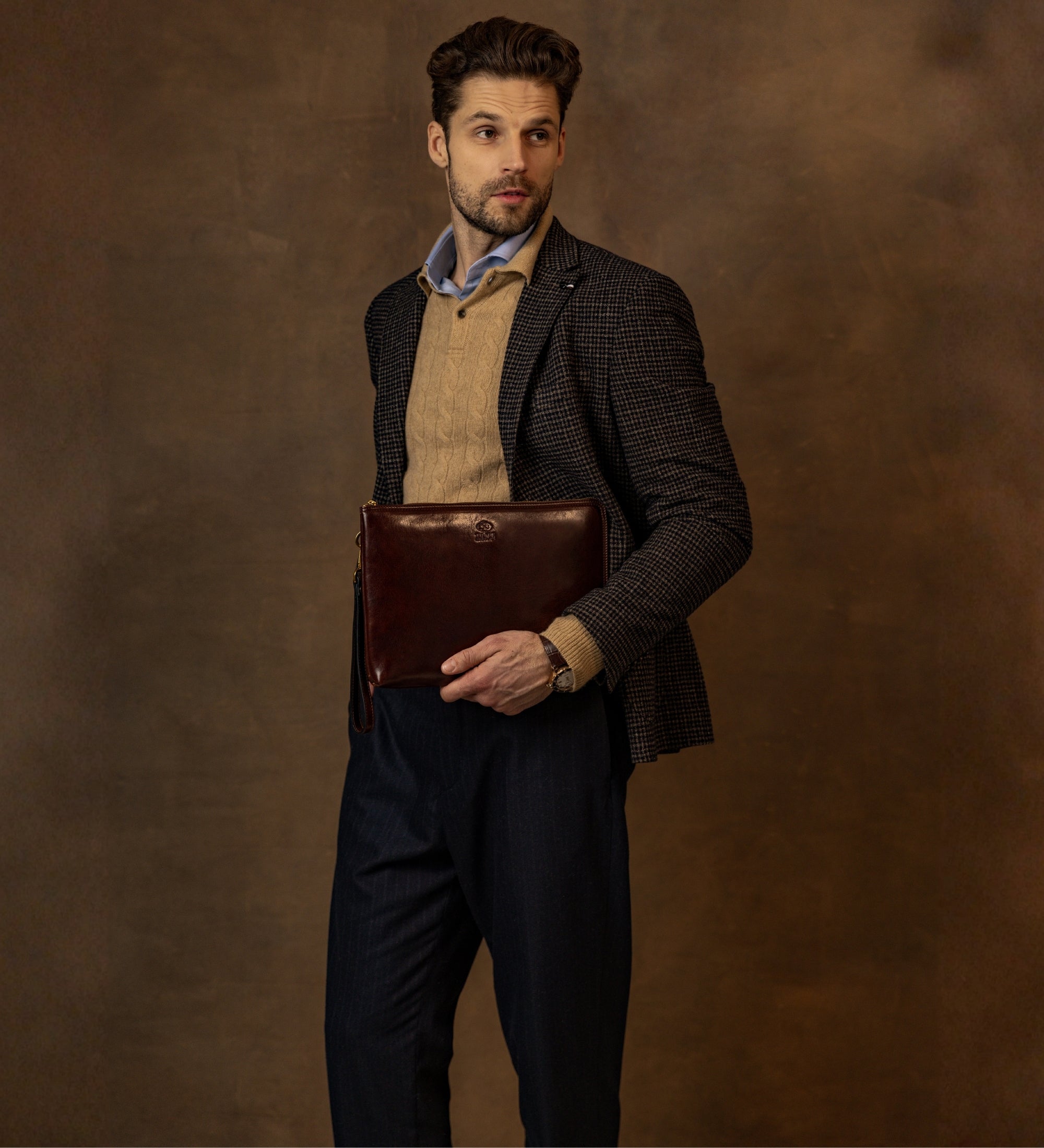 Maxi pochette in pelle uomo - The Brothers Karamazov