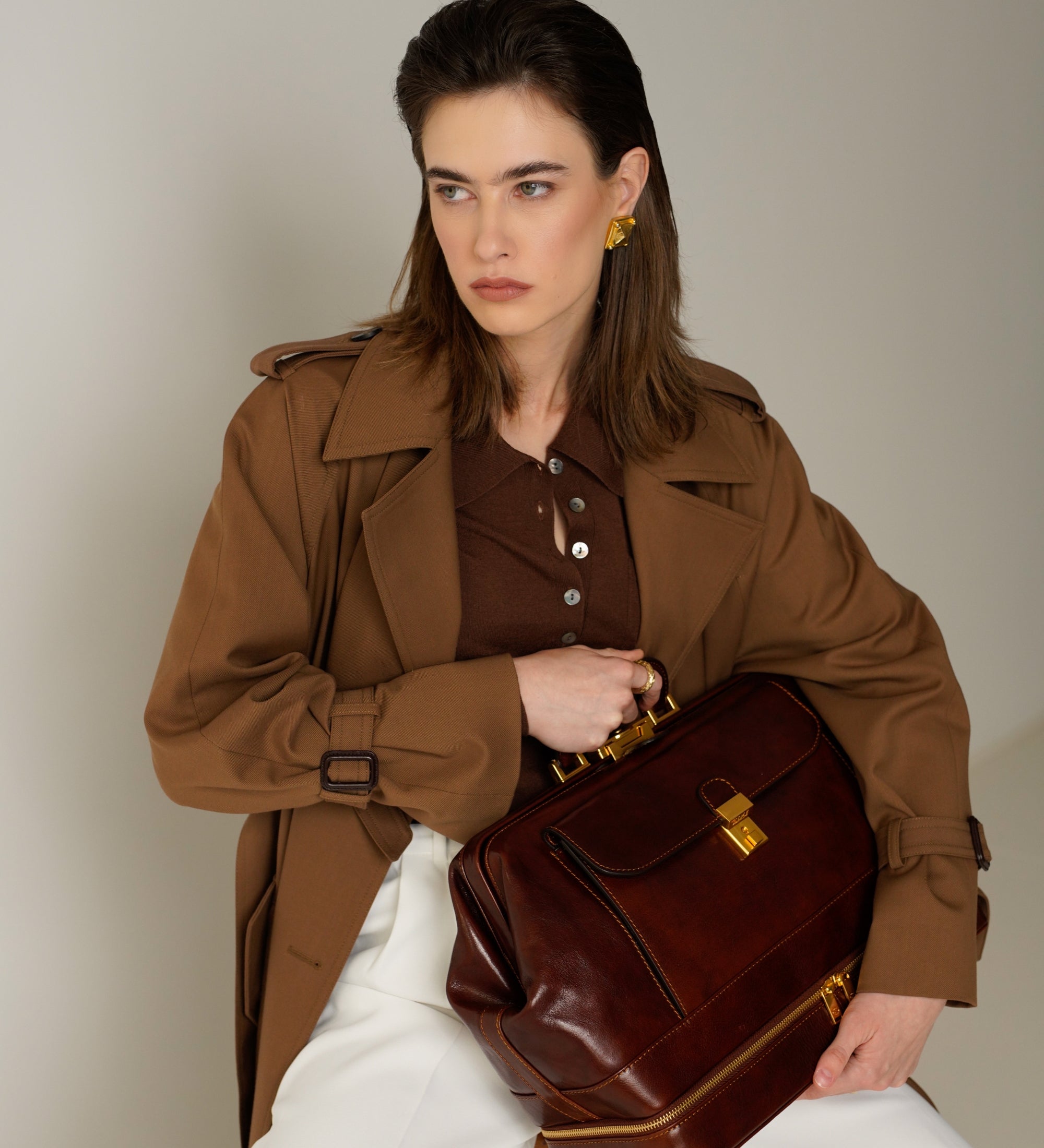 Borsa da medico grande in pelle Italiana donna - The Master and Margarita