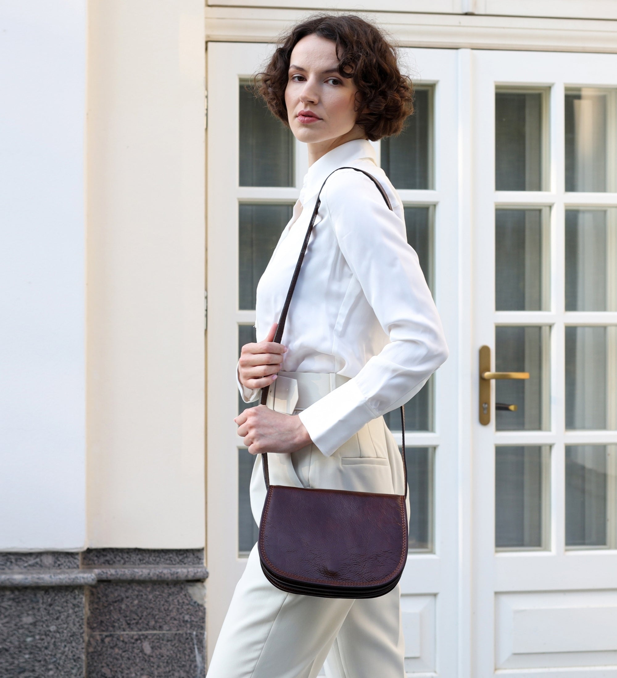 Borsa a tracolla in pelle modello saddle donna - Moonfleet