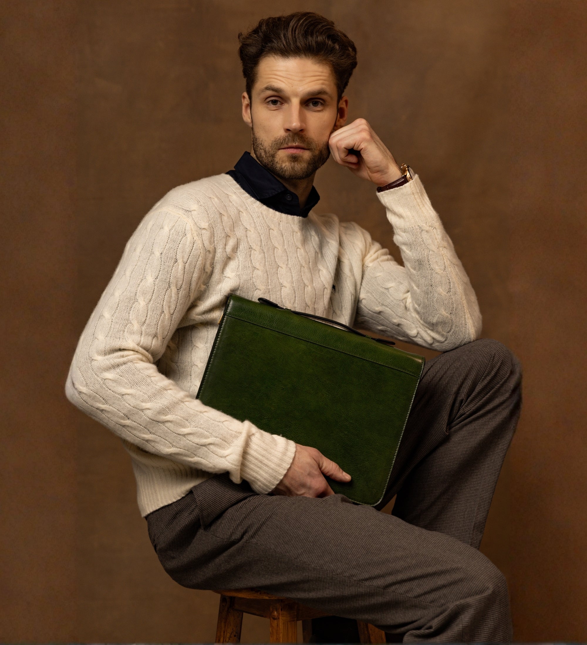 Portadocumenti in pelle con raccoglitore - Joy in the Morning