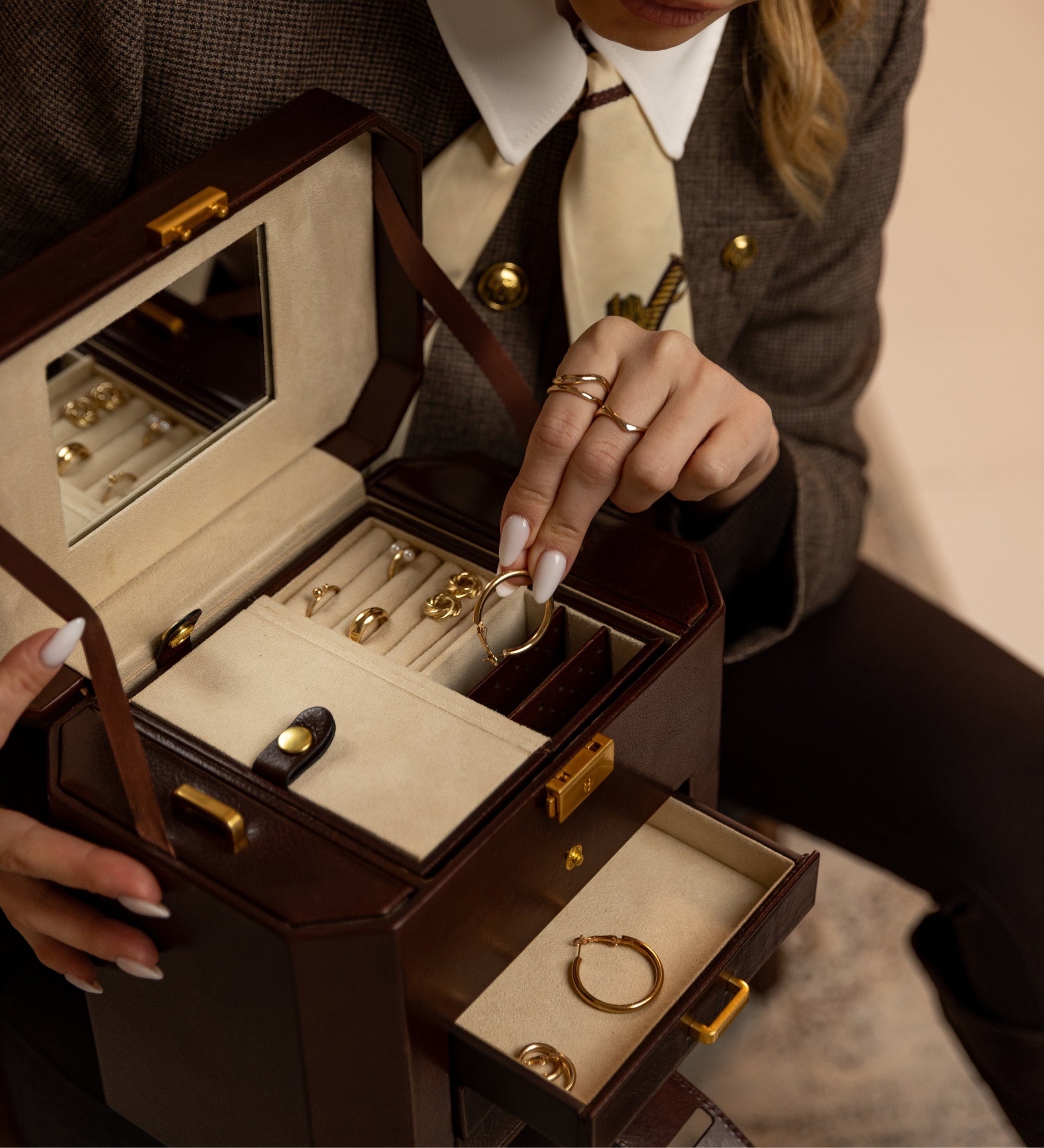 Portagioie grande in pelle donna - A Handful of Dust