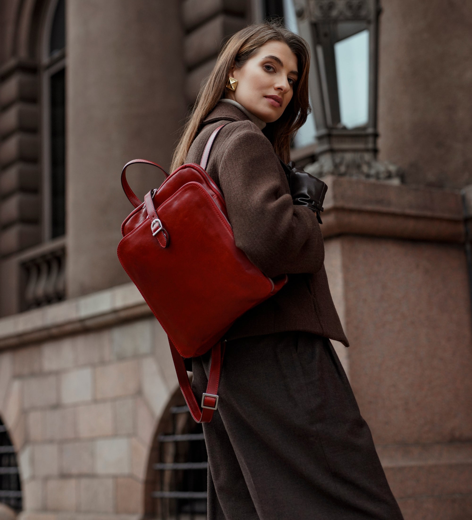 Zaino donna in pelle convertibile in borsa a spalla - Clarissa