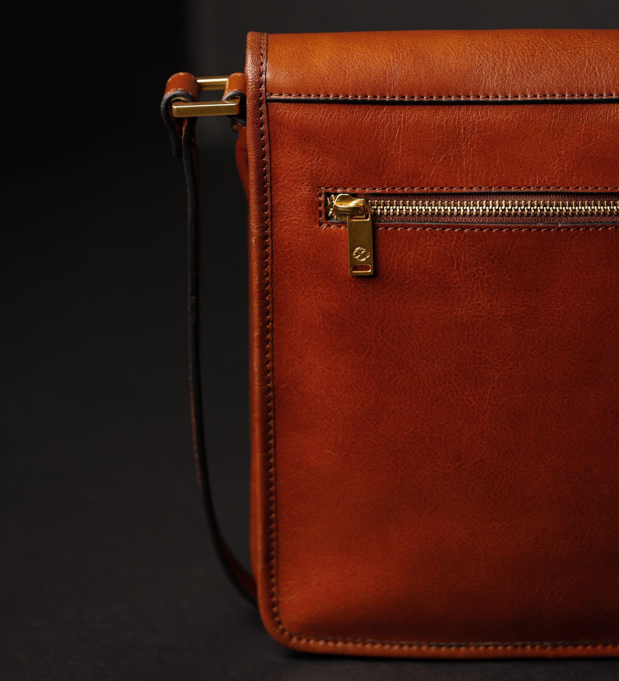 Borsa messenger piccola in pelle - On The Road