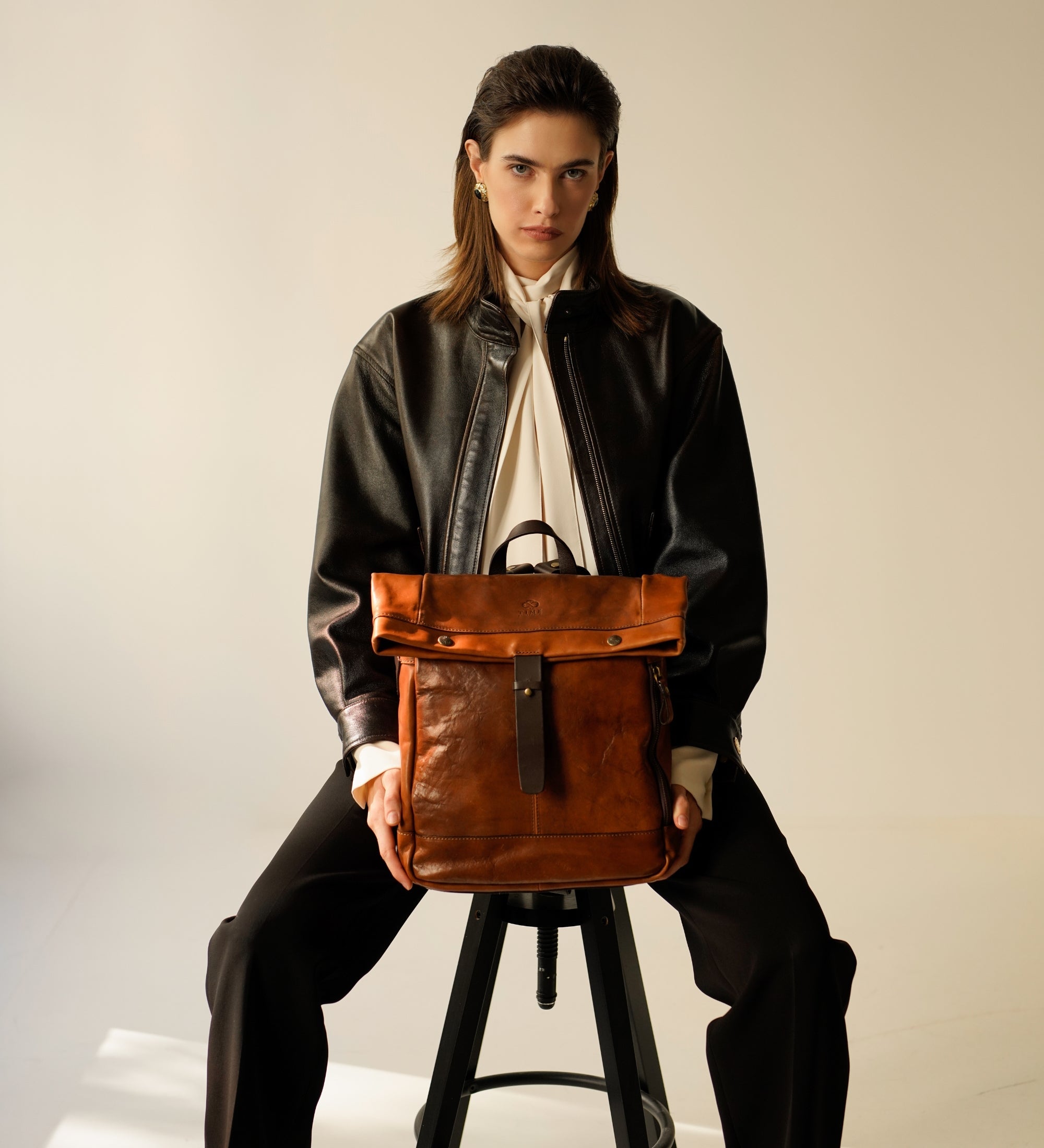 Zaino roll-top in pelle donna - The Secret History