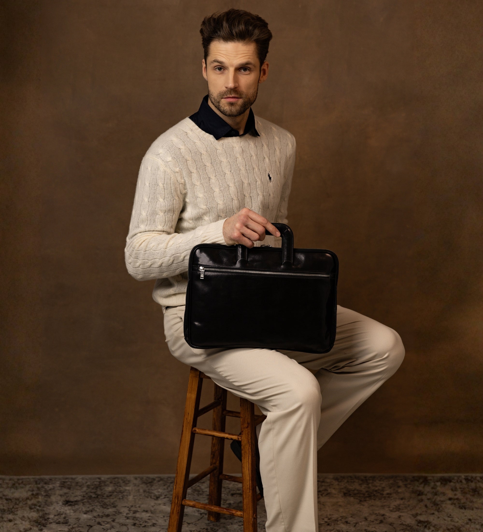 Cartella porta PC in pelle - Brave New World