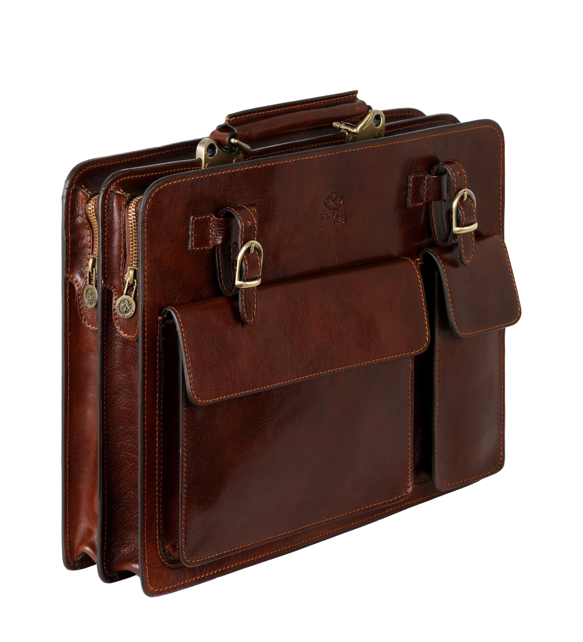 Borsa da lavoro a cartella con tracolla in pelle - The Prophet