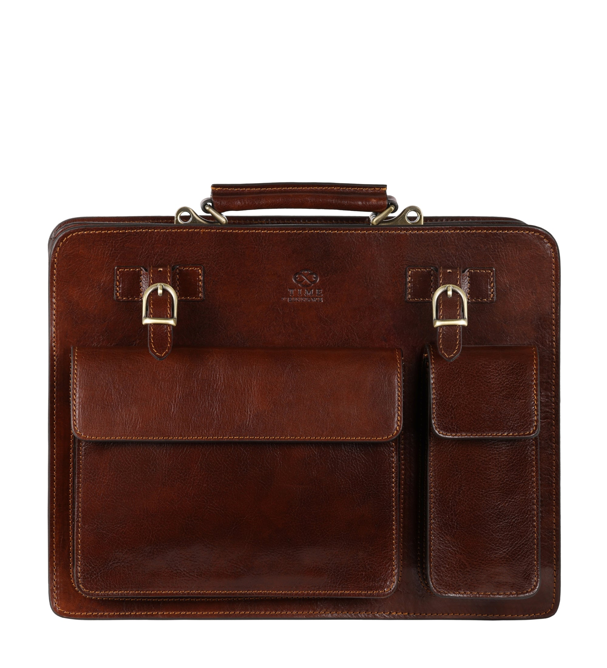 Borsa da lavoro a cartella con tracolla in pelle - The Prophet