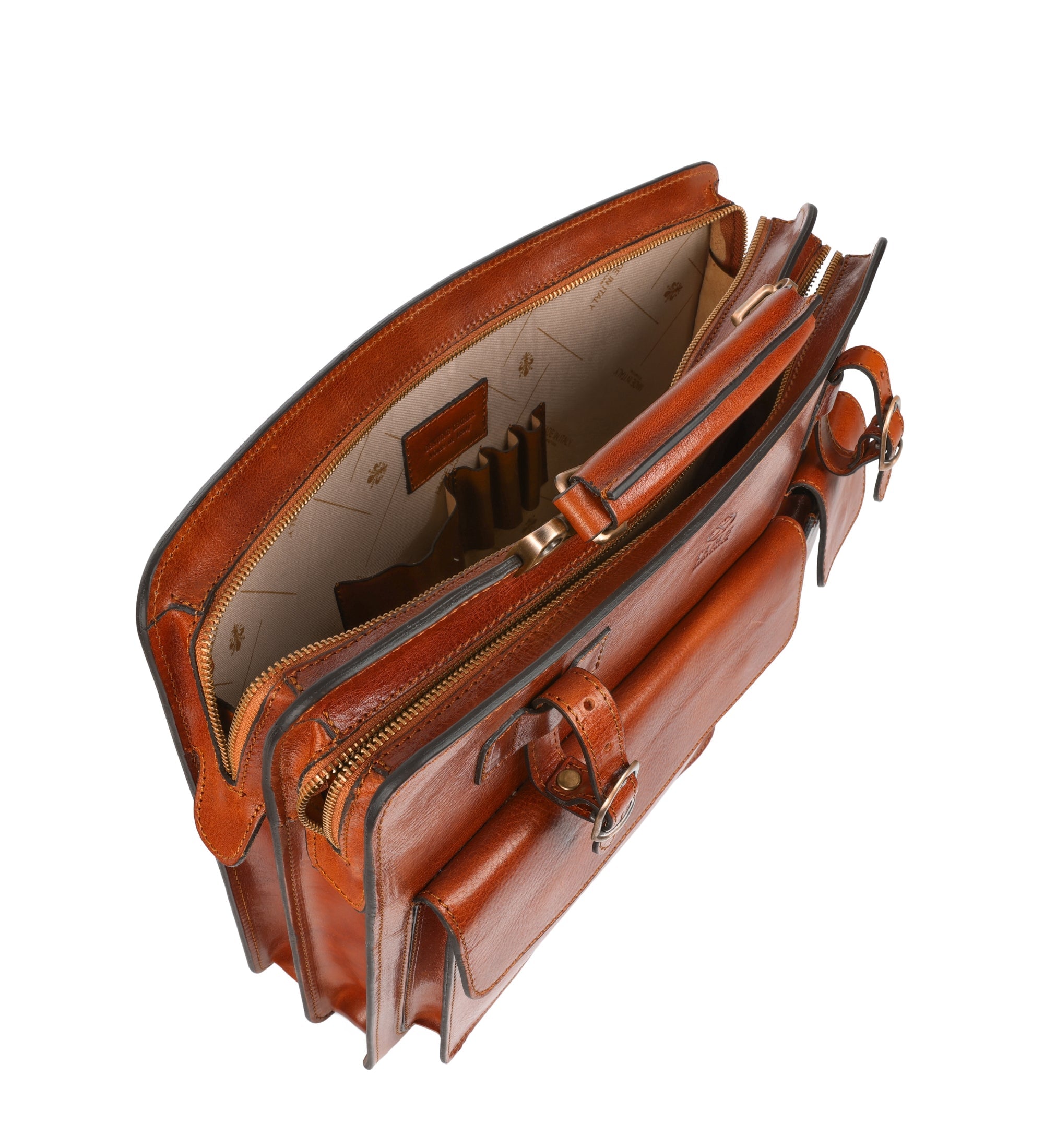 Borsa da lavoro a cartella con tracolla in pelle - The Prophet
