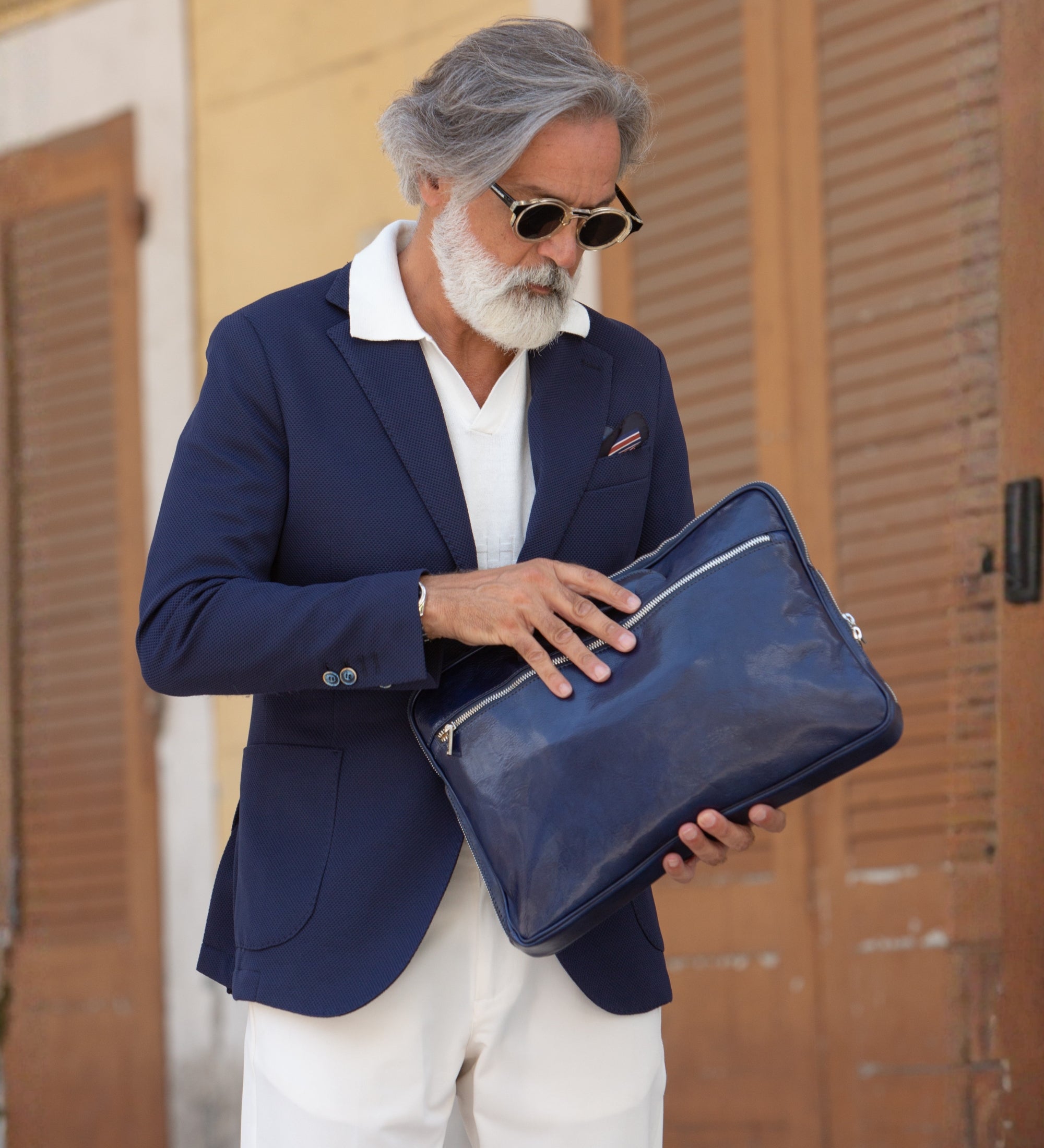 Cartella porta PC in pelle - Brave New World