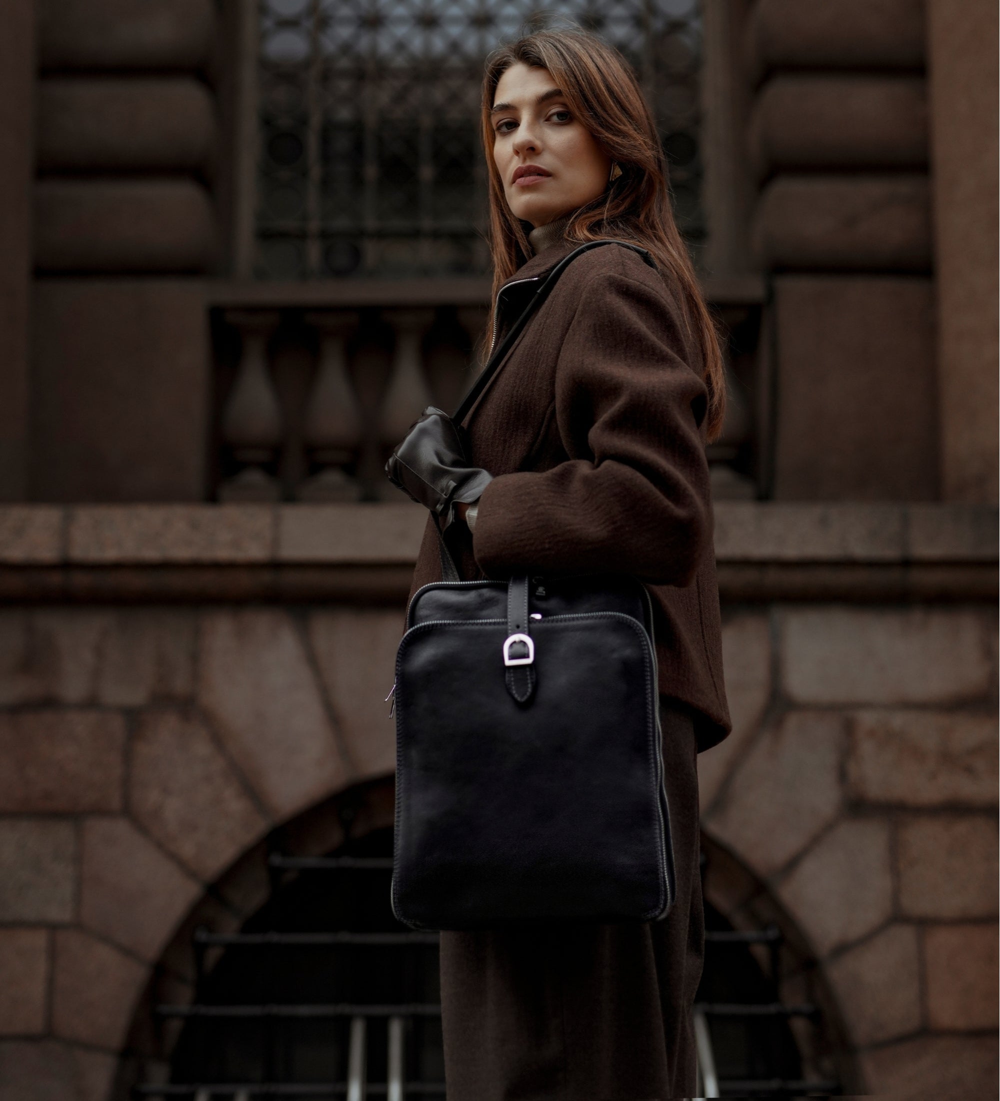 Zaino donna in pelle convertibile in borsa a spalla - Clarissa