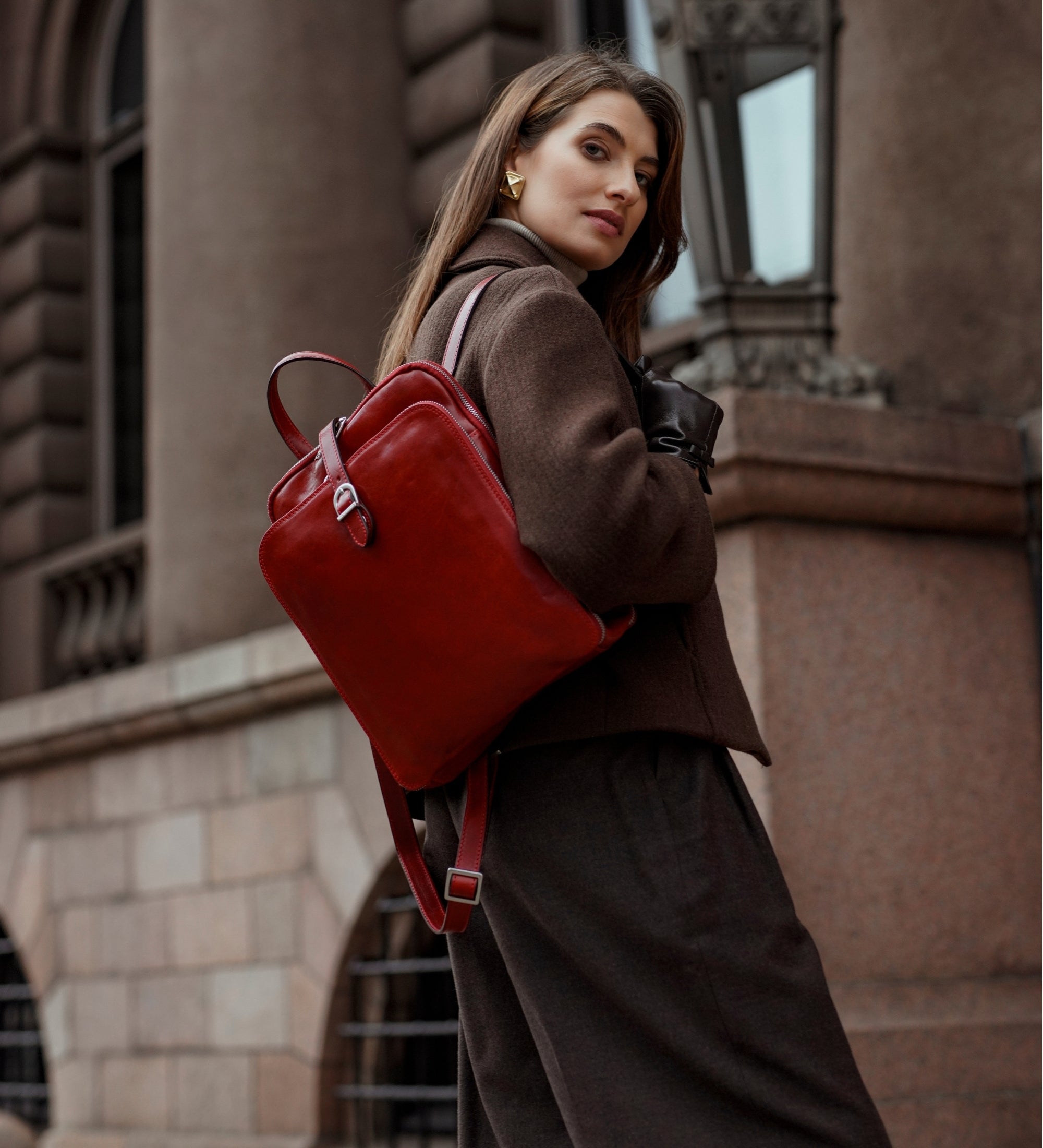 Zaino donna in pelle convertibile in borsa a spalla - Clarissa