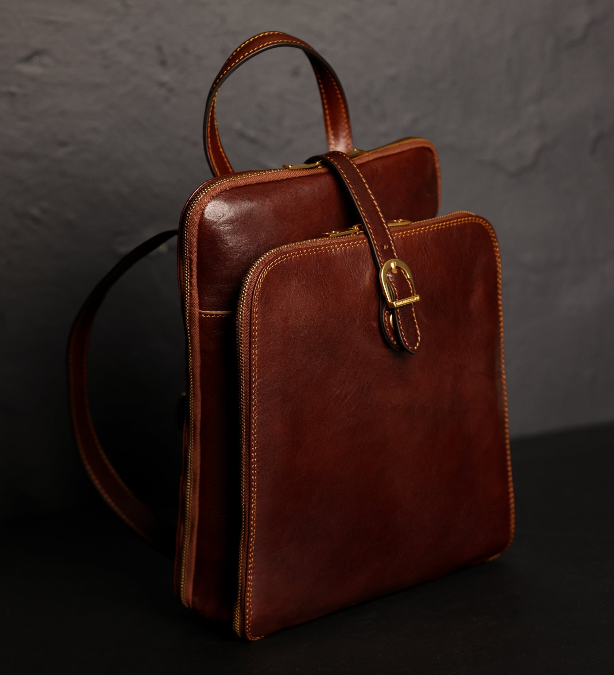 Zaino donna in pelle convertibile in borsa a spalla - Clarissa
