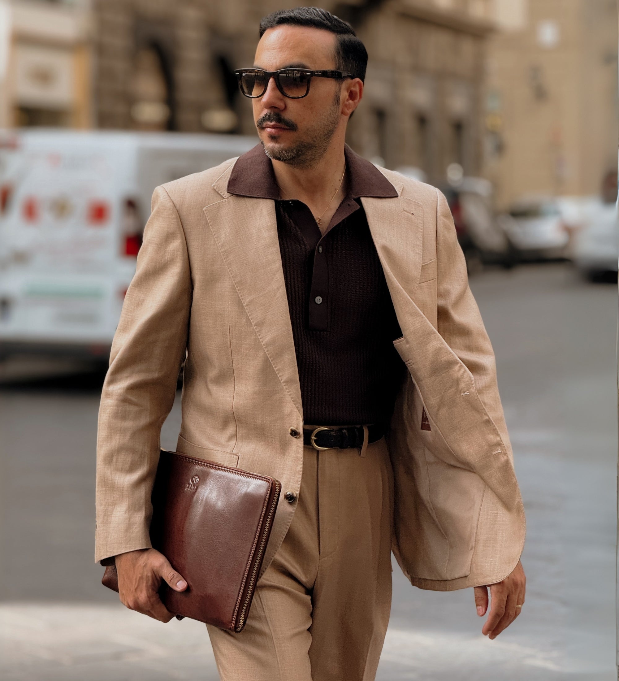 Maxi pochette in pelle uomo - The Brothers Karamazov